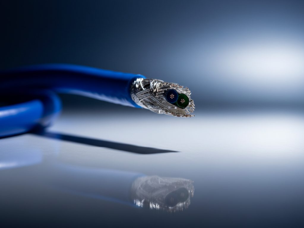 parallel twinaxial cable with blue jacket
