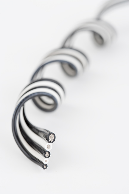 five conductor black and white zip cord