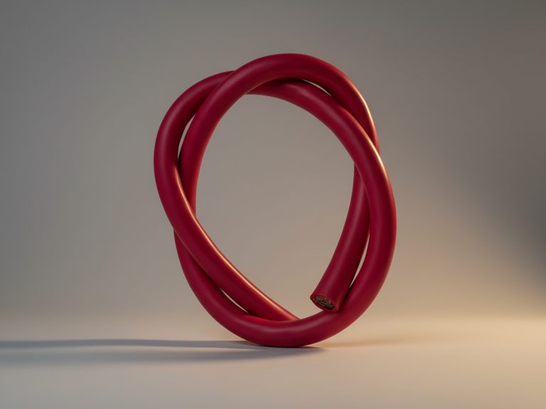 red flexible HYflex cable in a coil