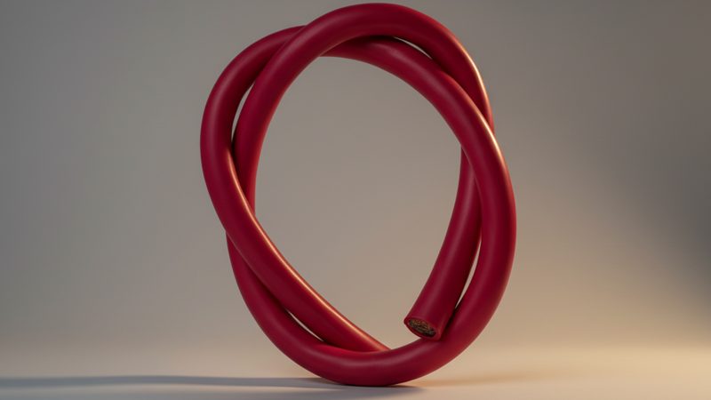red flexible HYflex cable in a coil