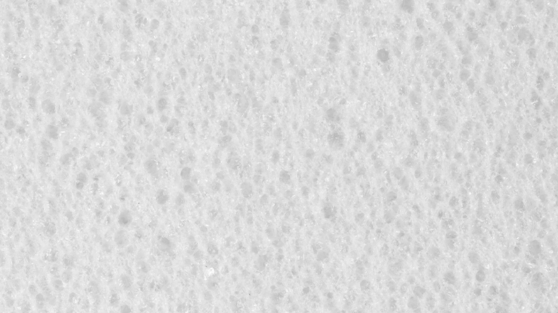 cross section of white cellular foam